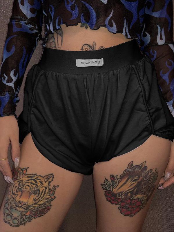 Casual Solid Color Loose Cropped Shorts