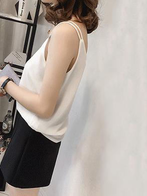 Chiffon Solid Sleeveless Vest