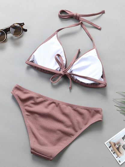 Solid Bandage Bikinis Swimwear