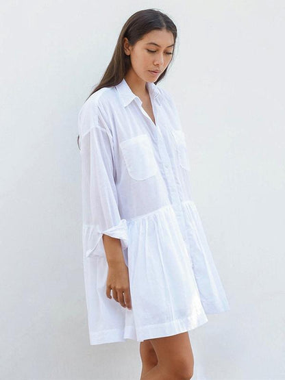 Loose Beach White Cover-ups Swimwear