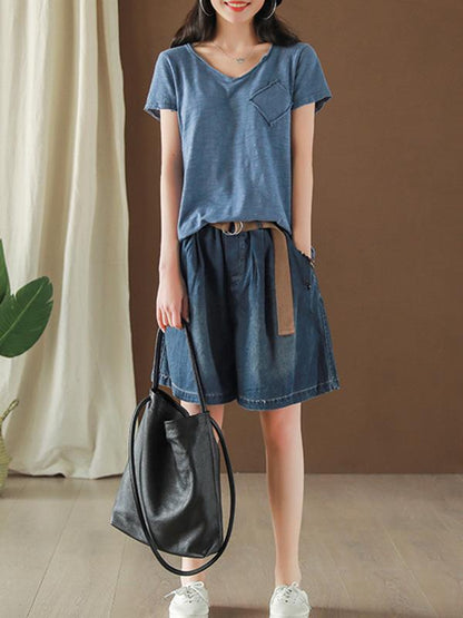 Simple Pure Color T-shirt