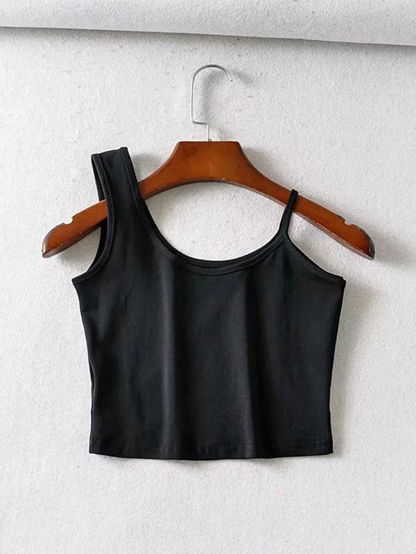 Sexy Solid Wrap Cropped Exposed Navel Vest Top
