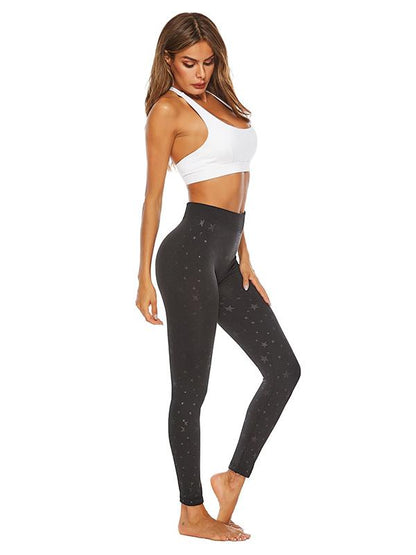 High Waist Star Printed Sports Leggings