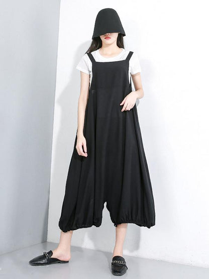 Solid T-Shirt + Jumpsuits Bottom Suit