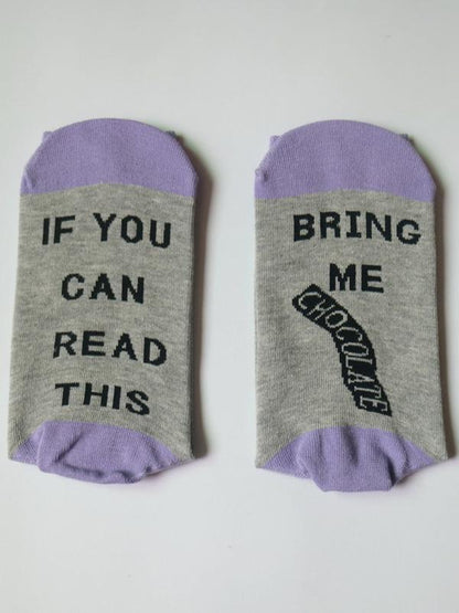 Hit Letter-Printed Medium Sock