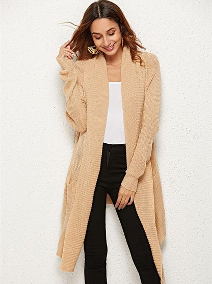 Knitting Long Sleeves Apricot Cardigans Tops