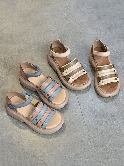 Original Casual Hollow Contrast Color Platform Shoes