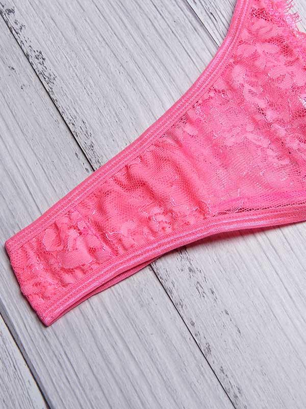 Eyelash Lace Underwired Split Sexy Lingerie