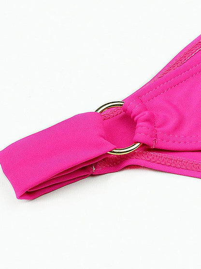 Sexy Triangles Iron Ring Split Bikini Swimsuit