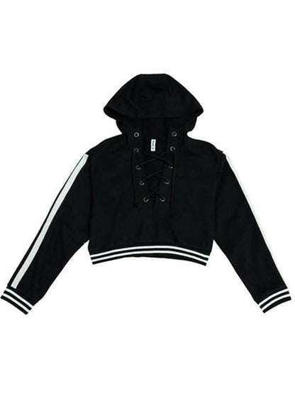Striped Bandage Sweatershirts Hoodies