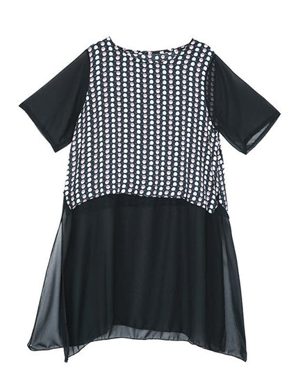 Polka-Dot Split-joint Wide Leg Pants Suit