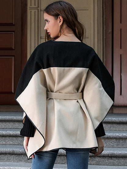 Split-joint Belted Woolen Batwing Outwear