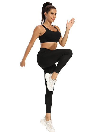 Sexy Wrap Solid Color High Waist Sports Leggings