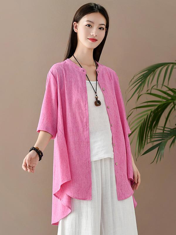 Vintage Irregularity Solid Blouses&Shirts Tops