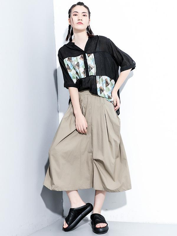 Original Solid Column A-Line Skirt