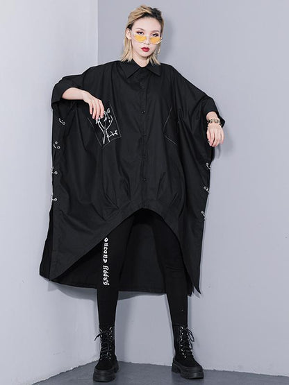 PLUS SIZE LOOSE BATWING SLEEVES SHIRT TOP