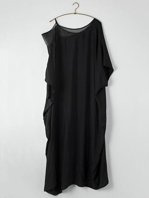 Urban Black Split-joint See-through Long Dress