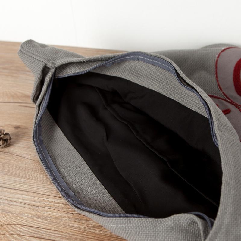 Ethnic Fish Bones Shape Splicing Gray Shoulder Bag