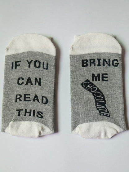 Hit Letter-Printed Medium Sock