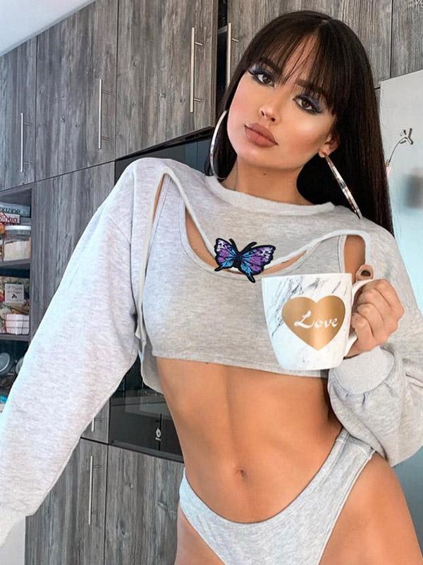 Sexy Embroidered Sweat Shirts