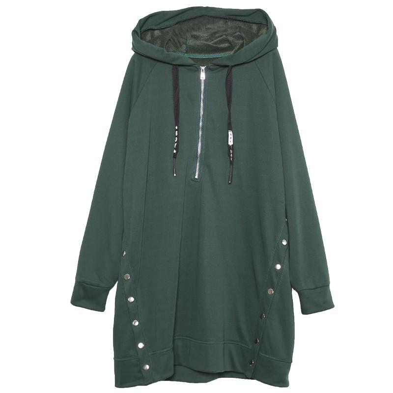 Buykud Fashion Solid Color Soft Comfortable Hooded Dress