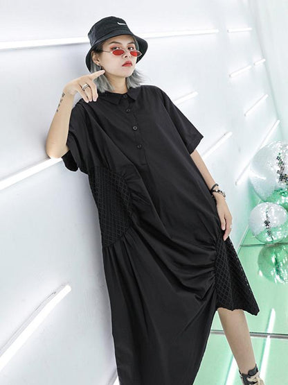 Loose Cropped Ruffled Long Dress