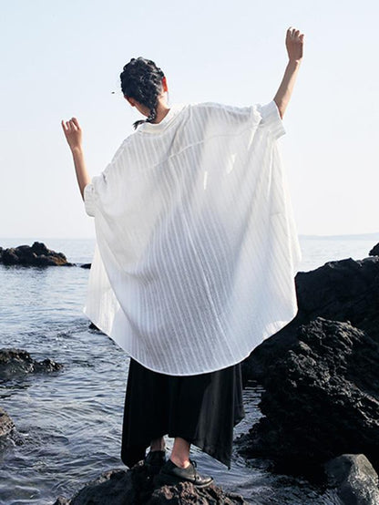 Loose Cropped BF Long Shirt