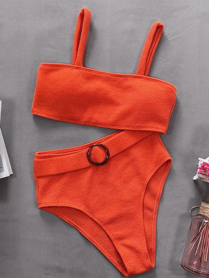 Waist-Buckled Bikini Swimsuit