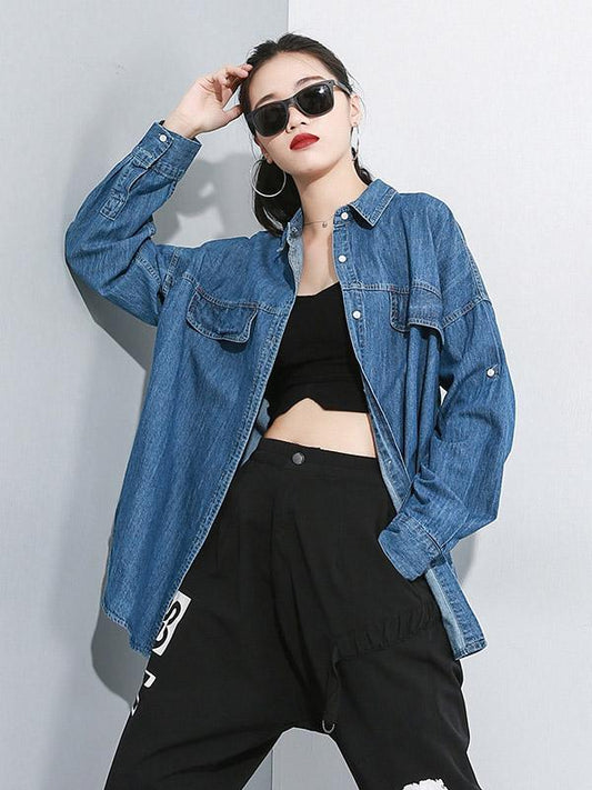 Loose Boyfriend Style Denim Outwear