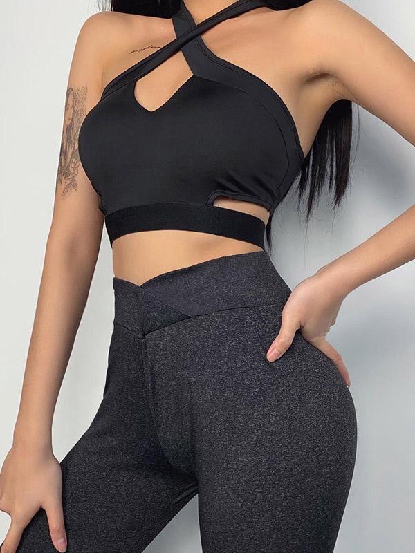 Sexy Wrap Cross Halterneck Vest Top