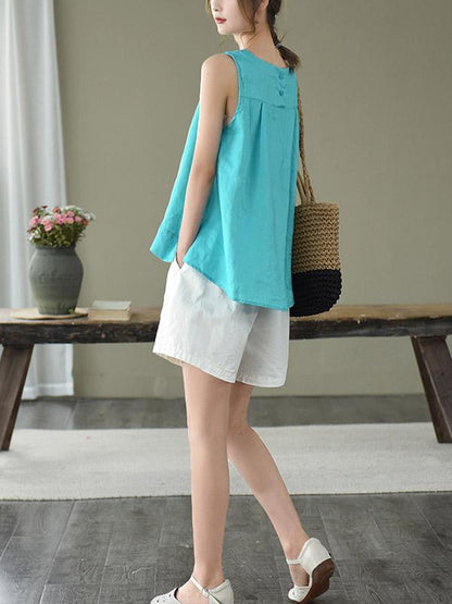 Original Solid Sleeveless Round-Neck Vest