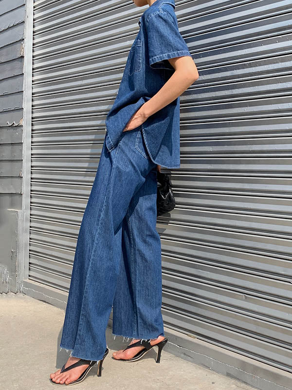 Original Blue Empire Wide-Leg Jean Pants