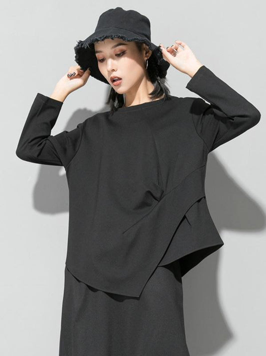 Original Irregularity Solid T-Shirts Tops