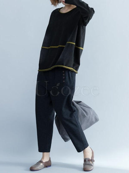Loose Knitting Round-neck T-shirt
