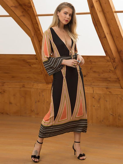 Bohemia Deep V-neck Beach Maxi Dress