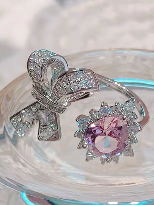 Urban Rhinestone Bow-Embellished Ring Accessories