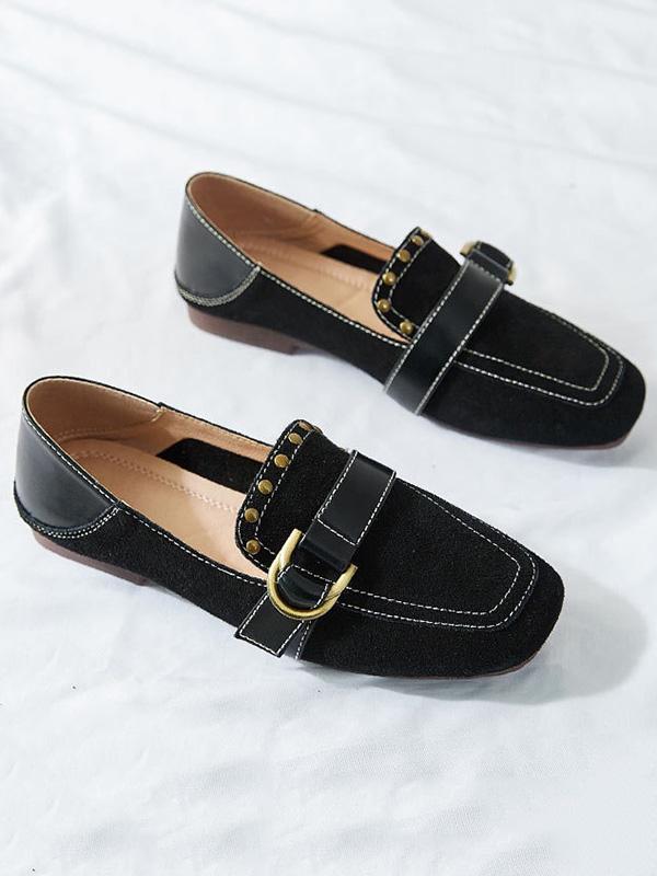 Comfortable Split-joint Leather  Flat Shoes