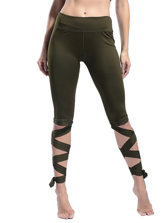 Wrap Bandage Solid Yoga Bottoms