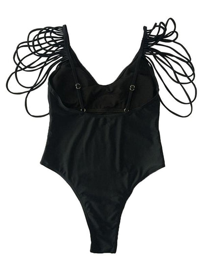 Sexy Backless Tassels One-piece Swimwear