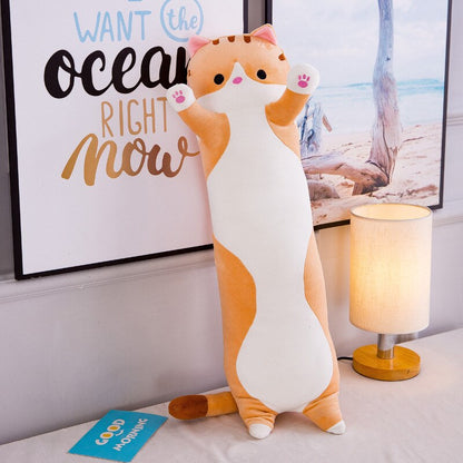 50-130cm Plush Animal Cat Cute Creative Soft Toys Office Lunch Break Sleeping Pillow Cushion Stuffed Doll for Girls Kids Gifts