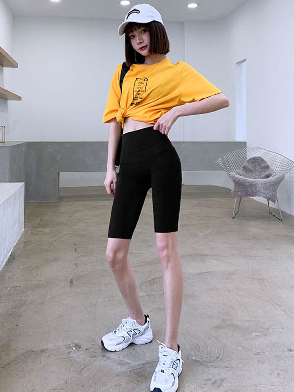 Casual Elastics High Waisted Yoga Sports Shorts