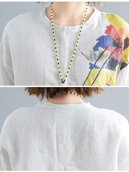 Oversize Printed Shirt + Solid Wide Leg Pants