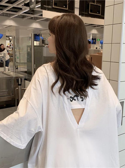 Hollow Out Sexy Back Casual T-shirt