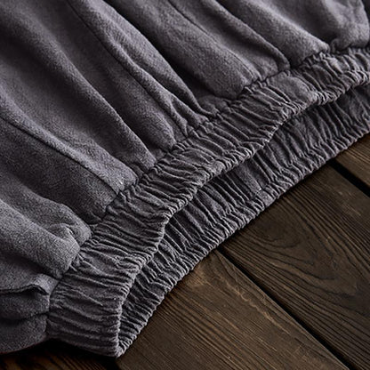 Buykud Comfort Pure Color Ramie Harem Pants