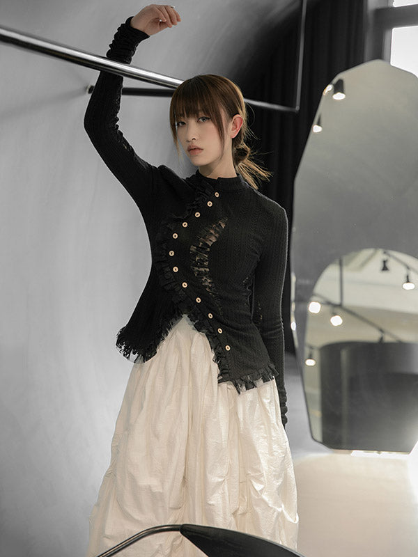 Original Pleats Solid Color A-Line Skirt