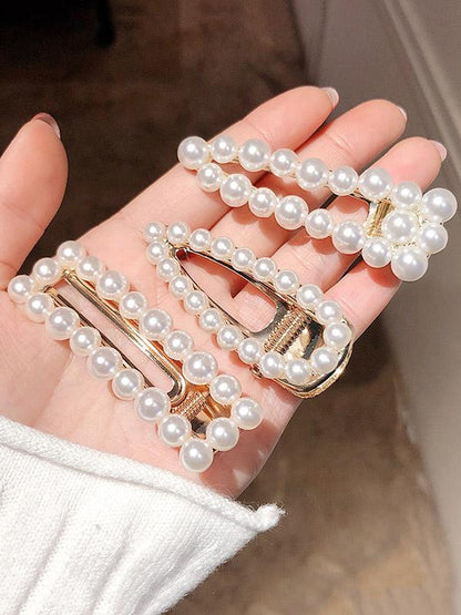 Ins Style Hollow Faux Pearl Hair Clip