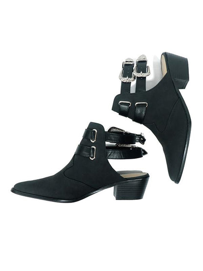 Fashion Double Buckle Pointed Shoes