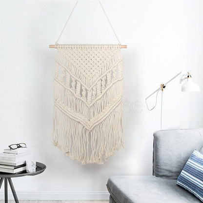 Tasseled Cross Weaving Crochet Decoration