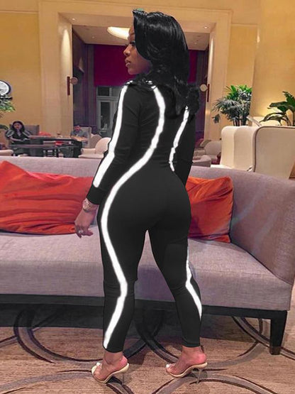 Zipper Skinny Long Sleeve Jumpsuits