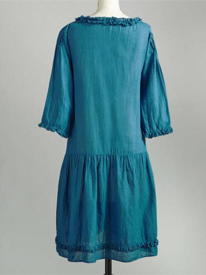 Plus Size Loose Pressure Pleated Lace Cover-ups Swimwear